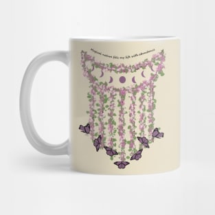 Lunar Moon Phases Flower Butterflies Mug